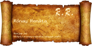 Rónay Renáta névjegykártya